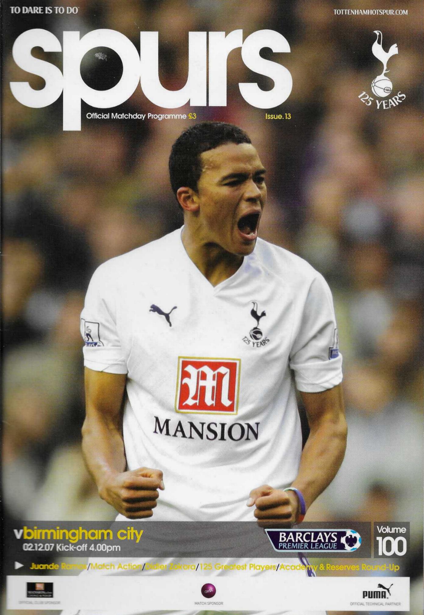 TOTTENHAM HOTSPUR v BIRMINGHAM CITY 2007/08